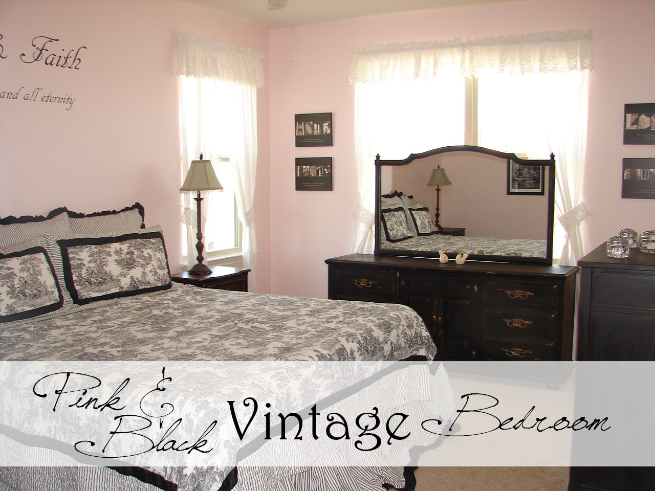 Pink and Black Vintage Bedroom | Recipes, Home Decor, DIY, Wellness